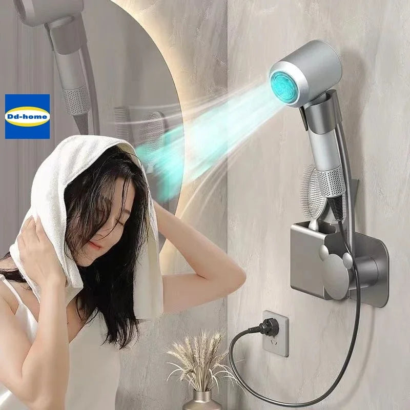 Wall Mounted Hair Dryer Holder Organizer