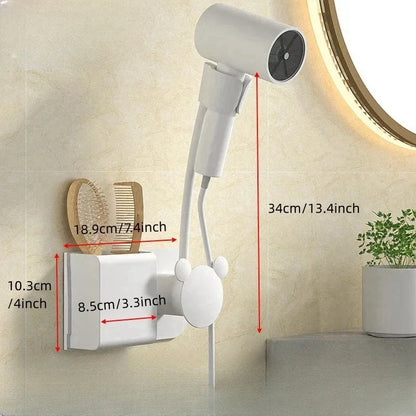 Wall Mounted Hair Dryer Holder Organizer