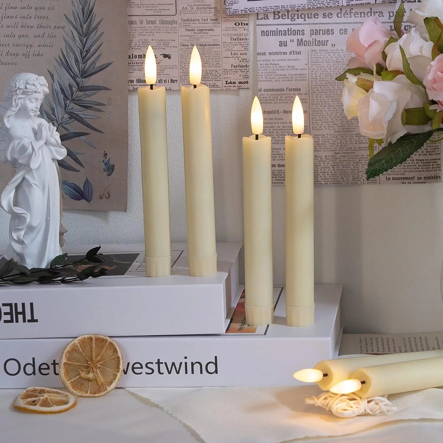 3D Wick Flameless Candles Flickering Led Battery Operated